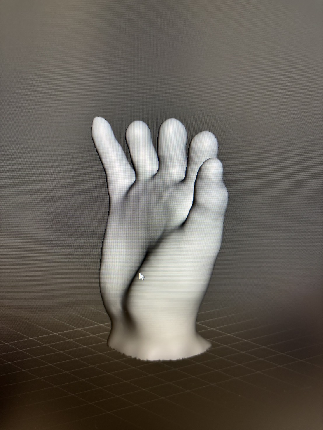 取得した3Dデータを画面上で確認し、形を整えるデジタルデザイン工程